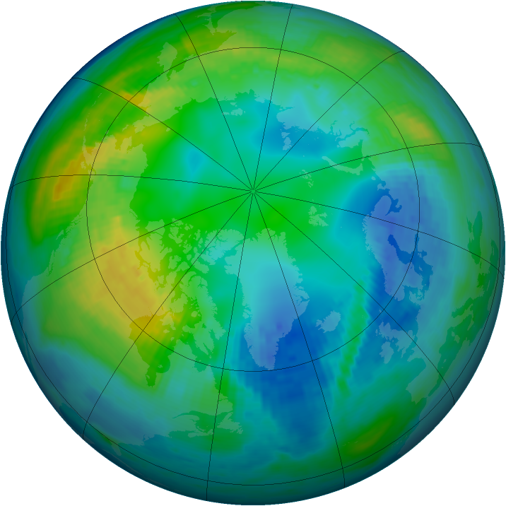Arctic ozone map for 08 November 1983